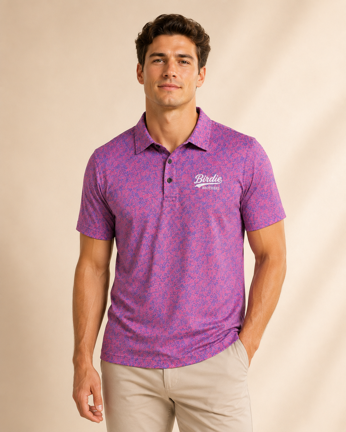 The Pink Stroke Polo am Model